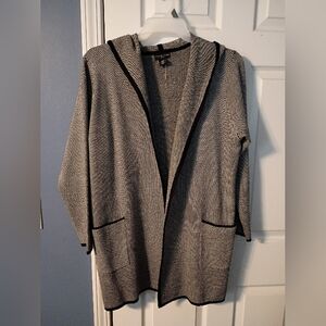 Adrienne Vittadini Black and White Knit Cardigan